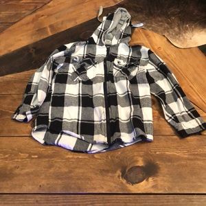 A zip up flannel hoodie